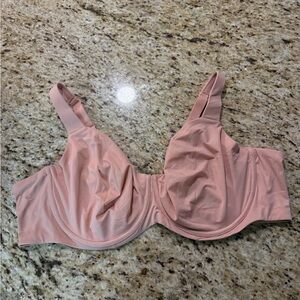 NWOT Auden Full Coverage Unlined Modest Pink Bra 46D
